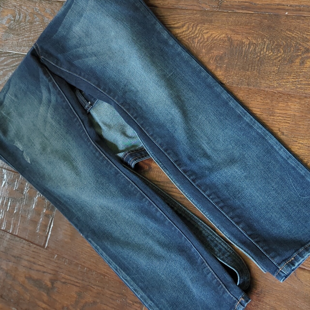 FREE PEOPLE I Slim/Skinny Fit Dark Blue Denim Jean Century Overalls, 26 - Picture 8 of 15